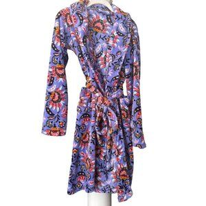 Vera Bradley Purple Mural Garden Plush Fleece Robe Size Small / Medium